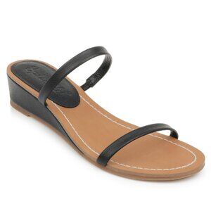 SPLENDID Women's Melanie Wedge Sandal in Black Size 7.5